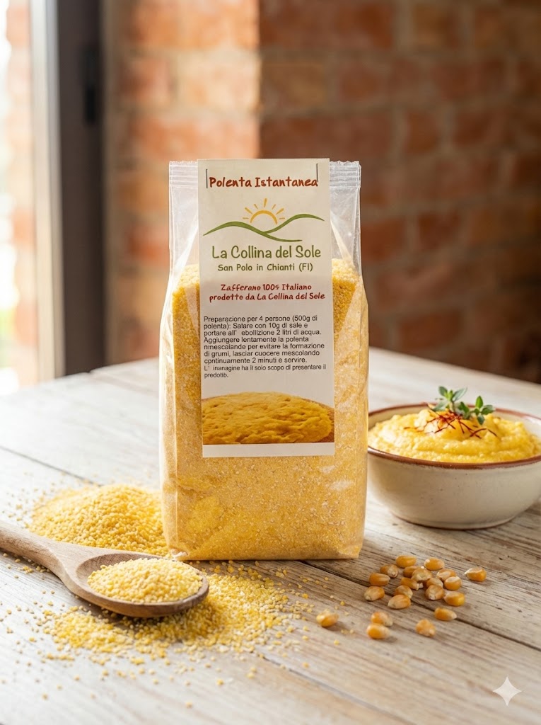 Polenta Istantanea allo Zafferano Biodinamico – L'Oro del Chianti in Tavola